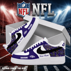 Limited Edition – Customized NFL Baltimore Ravens Air Force 1 Shoes
