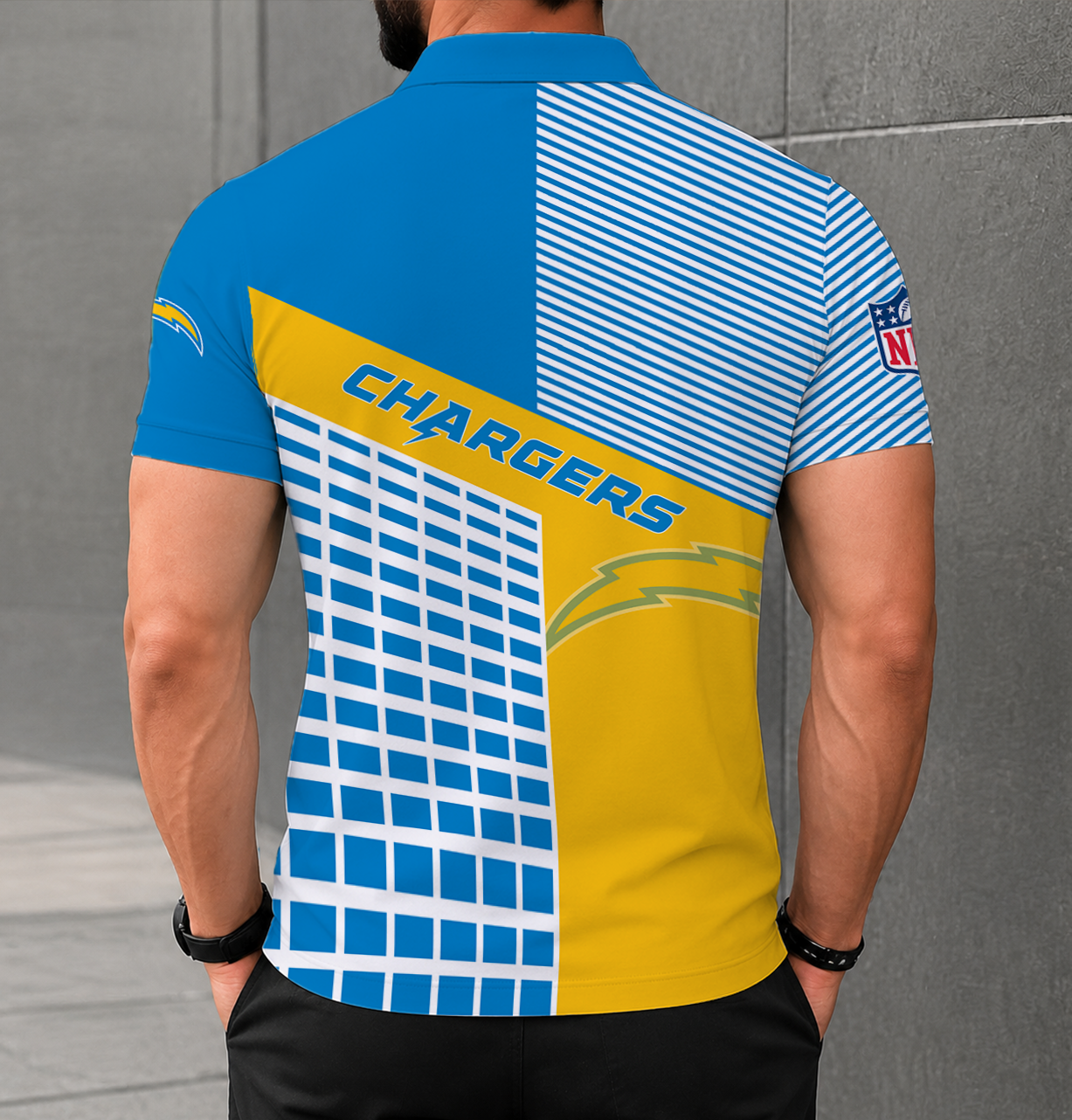Limited Edition – Customized NFL Los Angeles Chargers Polo Shirt - Image 2