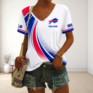 Limited Edition – Customized NFL Buffalo Bills V-Neck Female Shirt