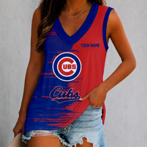 Limited Edition – Customized MLB Chicago Cubs Women’s V-Neck Tank Top