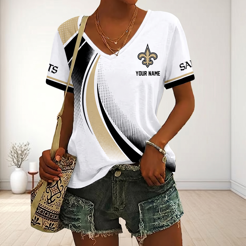 Limited Edition – Customized NFL New Orleans Saints V-Neck Female Shirt