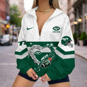 Limited Edition – Customized NFL New York Jets V-Neck Zipper Sweatshirt Jacket