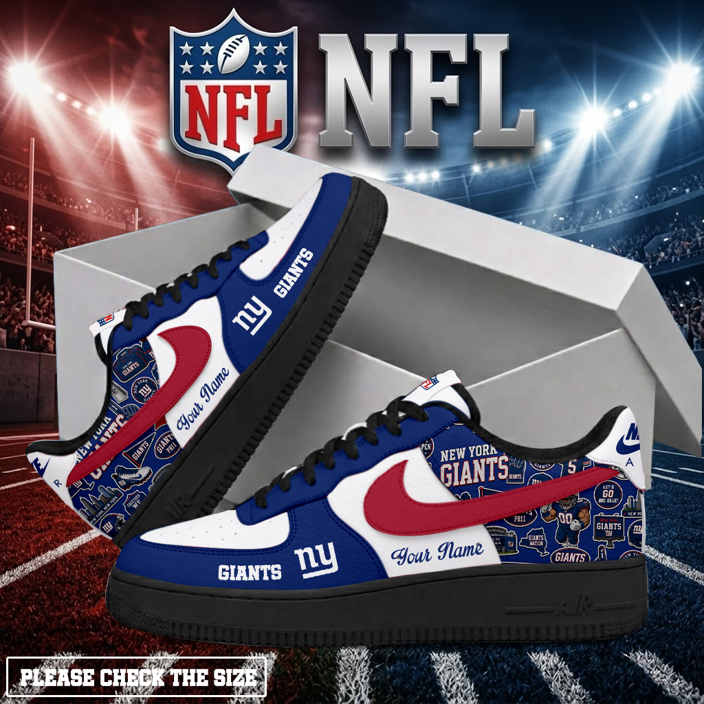 Limited Edition – Customized NFL New York Giants Air Force 1 Shoes - Image 2