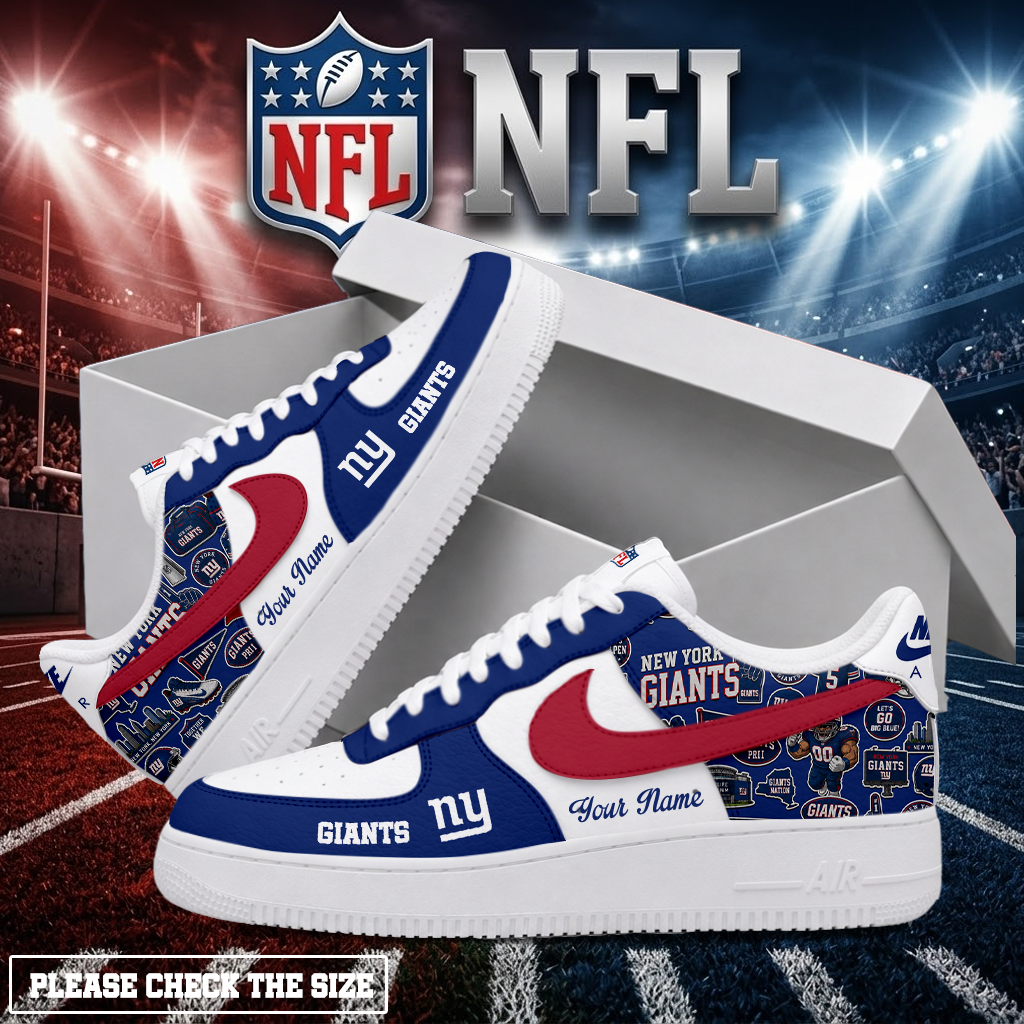 Limited Edition – Customized NFL New York Giants Air Force 1 Shoes