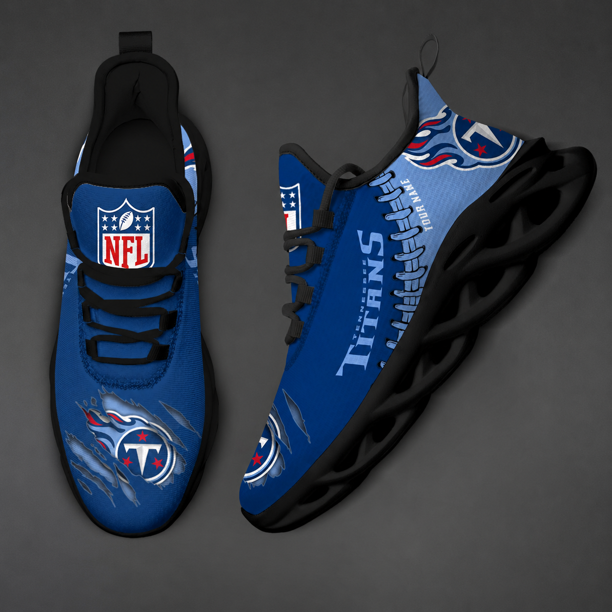 Limited Edition – Customized NFL Tennessee Titans Unisex Max Soul Shoes - Image 2