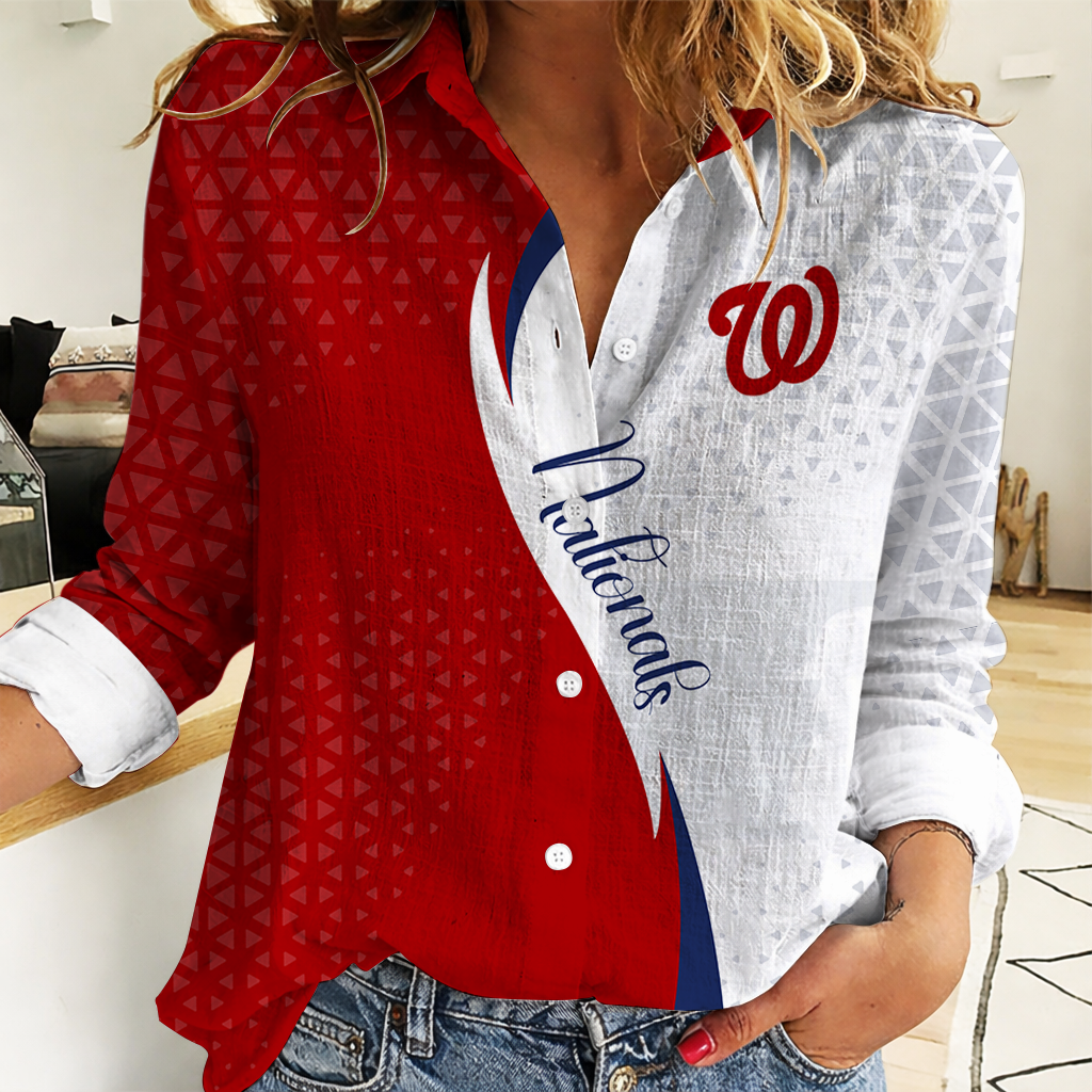 Limited Edition – Customized MLB Washington Nationals Women Casual Shirt