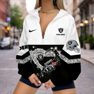 Limited Edition – Customized NFL Las Vegas Raiders V-Neck Zipper Sweatshirt Jacket