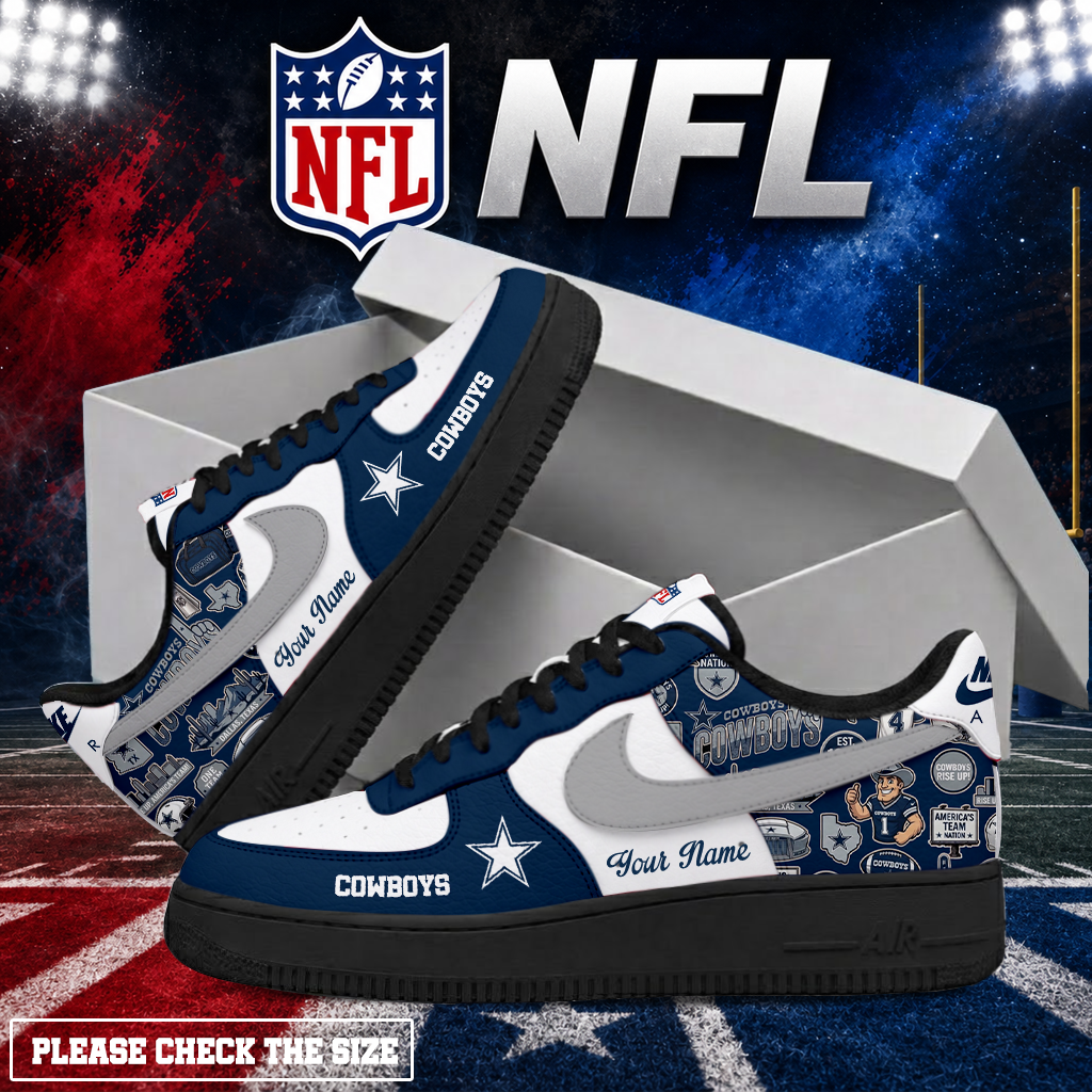 Limited Edition – Customized NFL Dallas Cowboys Air Force 1 Shoes - Image 2