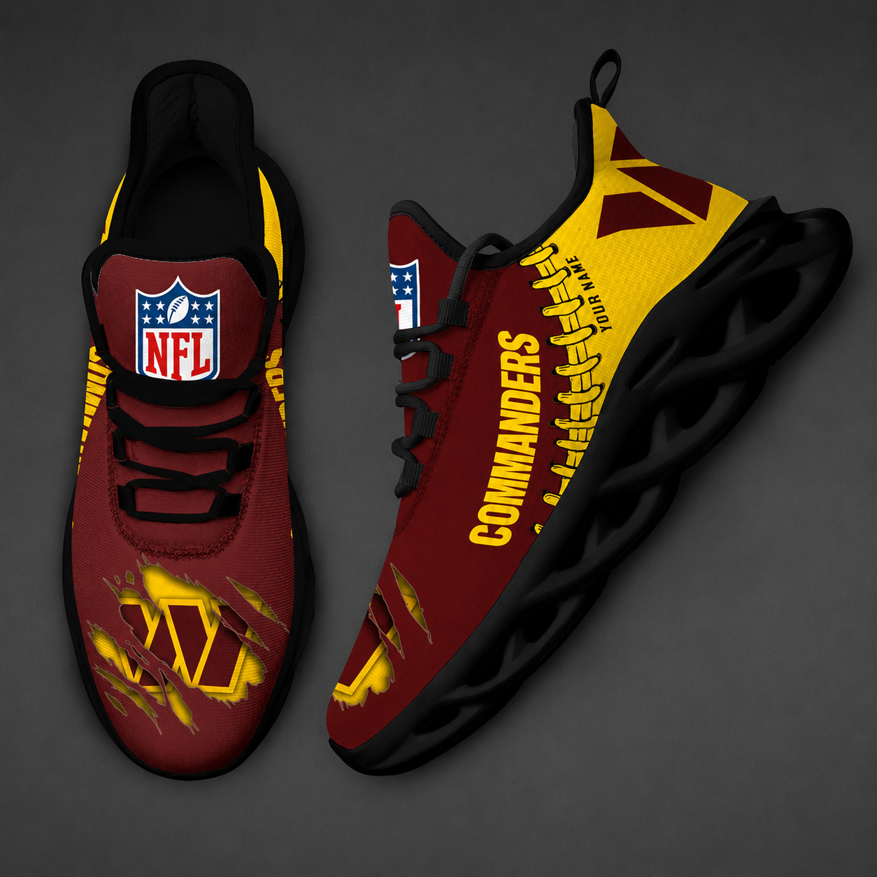 Limited Edition – Customized NFL Washington Commanders Unisex Max Soul Shoes - Image 2