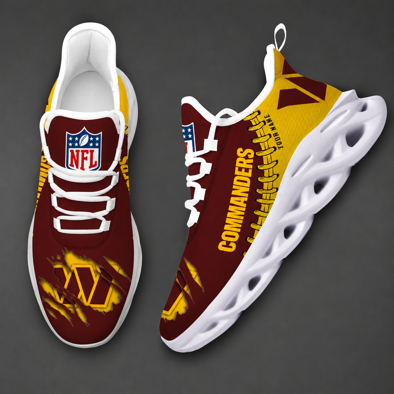 Limited Edition – Customized NFL Washington Commanders Unisex Max Soul Shoes