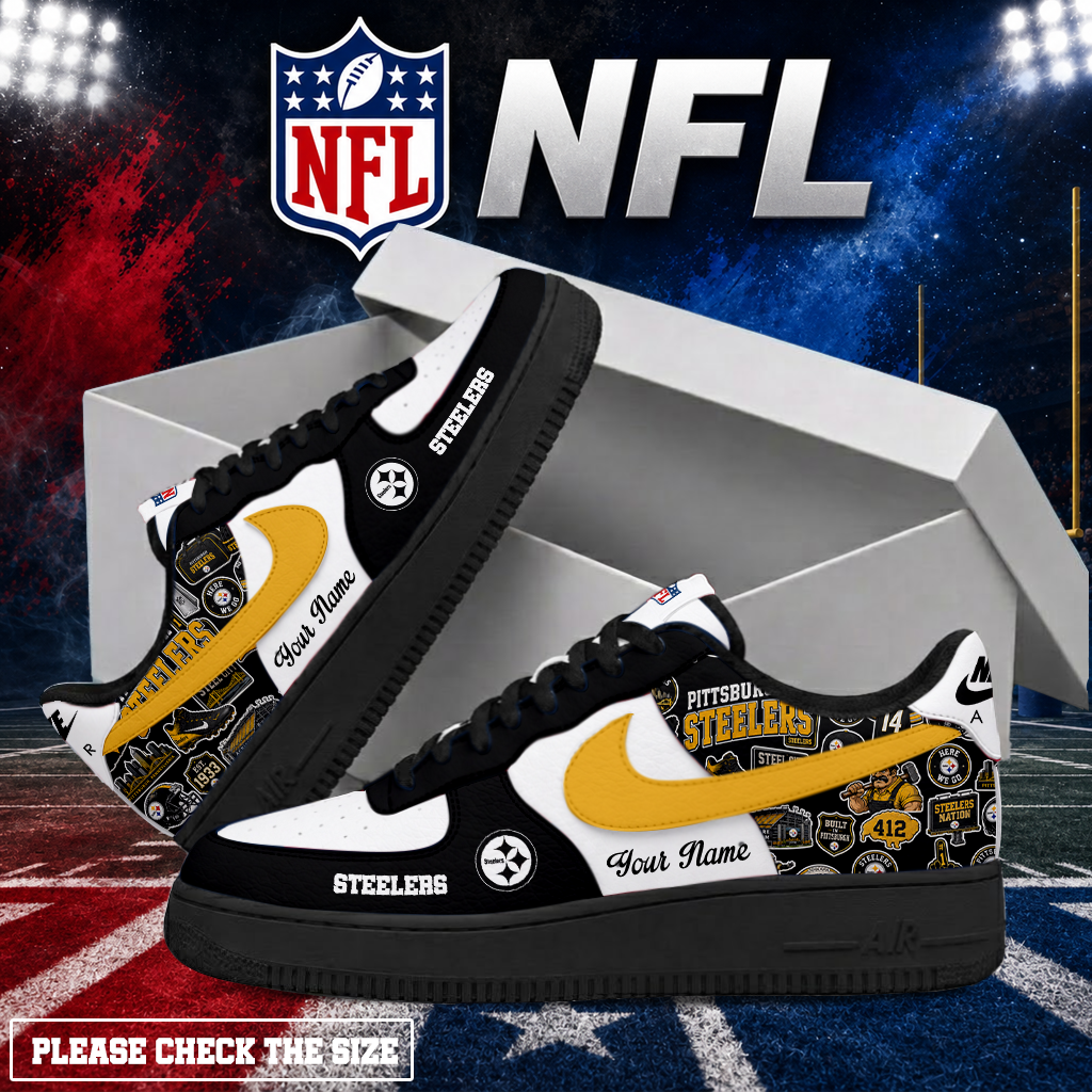 Limited Edition – Customized NFL Pittsburgh Steelers Air Force 1 Shoes - Image 2