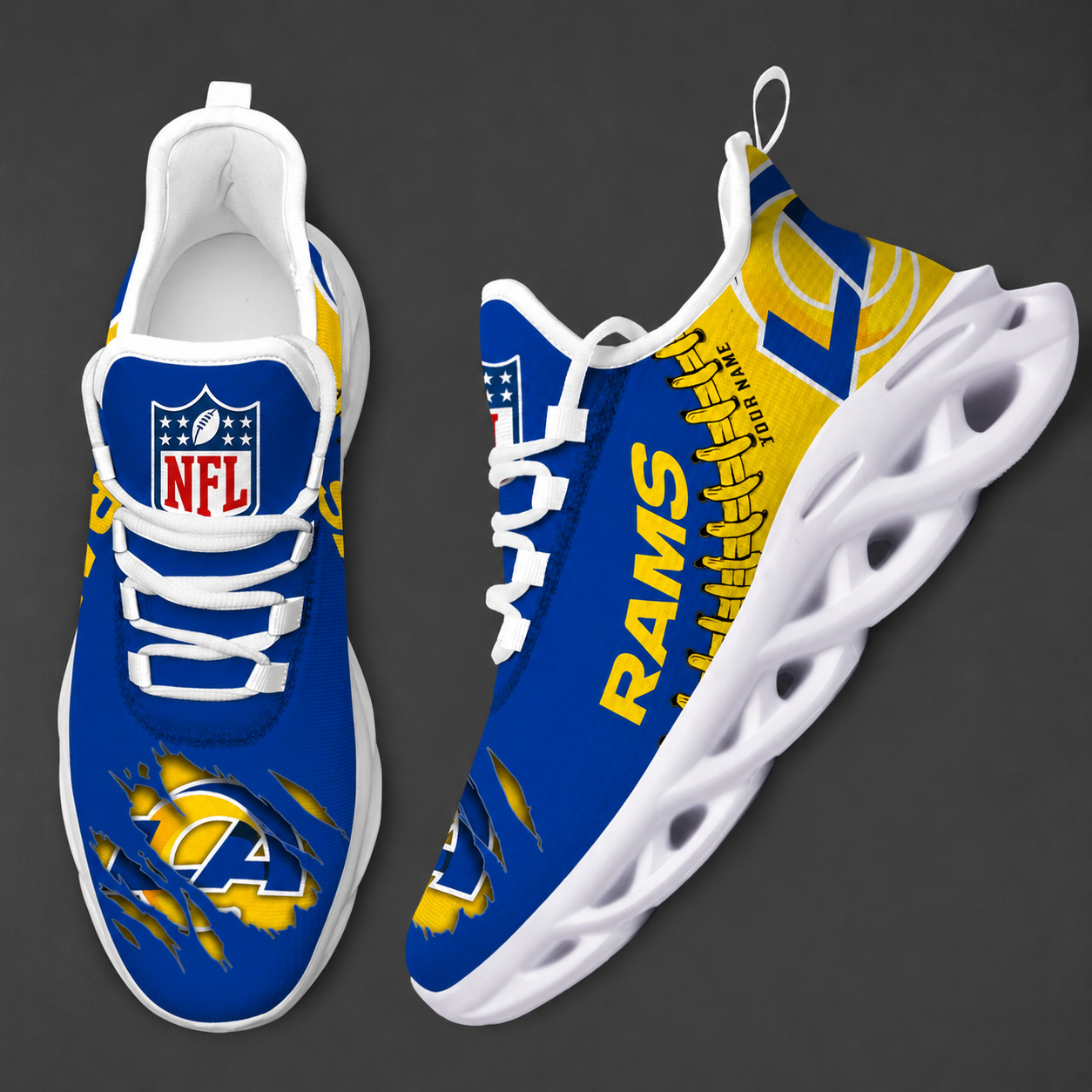Limited Edition – Customized NFL Los Angeles Rams Unisex Max Soul Shoes