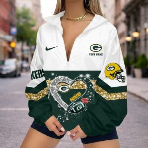 Limited Edition – Customized NFL Green Bay Packers V-Neck Zipper Sweatshirt Jacket