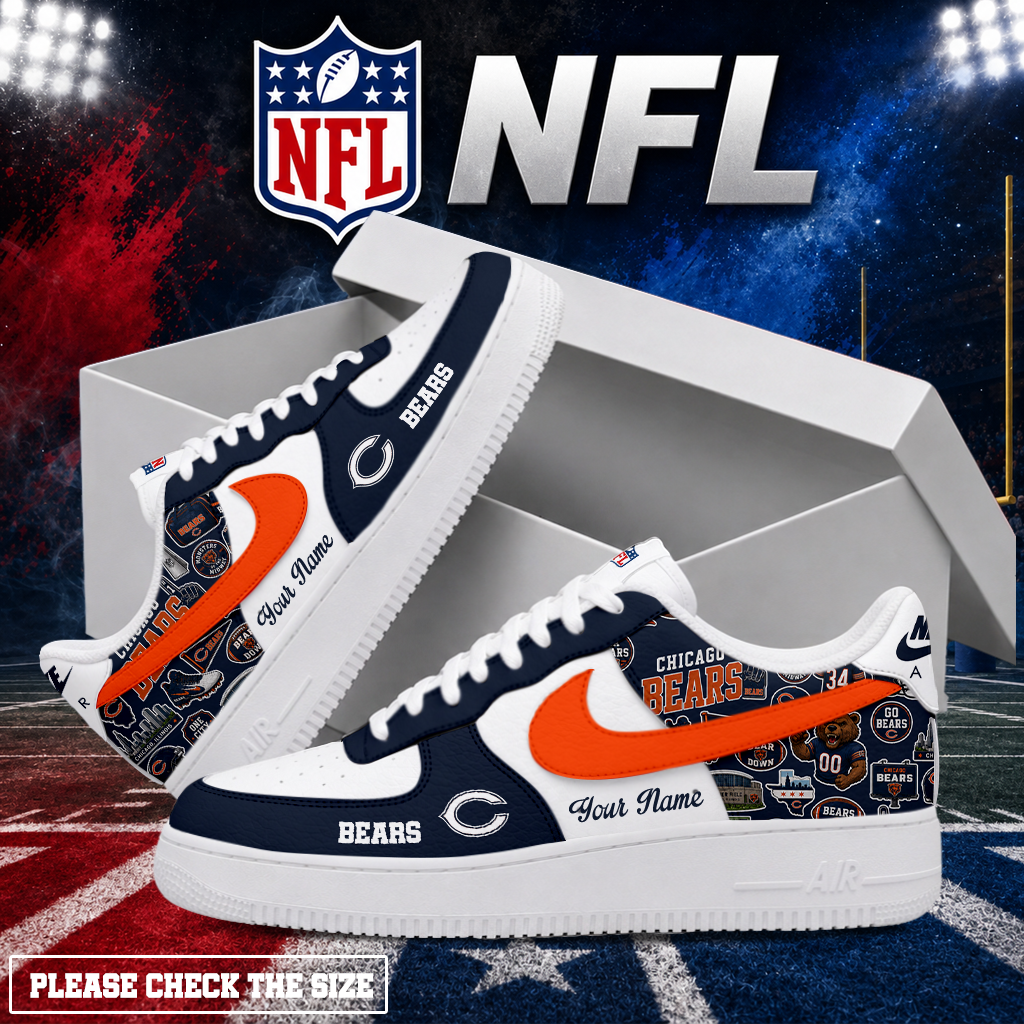 Limited Edition – Customized NFL Chicago Bears Air Force 1 Shoes