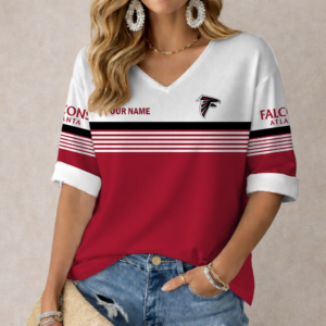 Limited Edition – Customized NFL Atlanta Falcons Women’s Heart V-Neck Long Sleeve Shirt