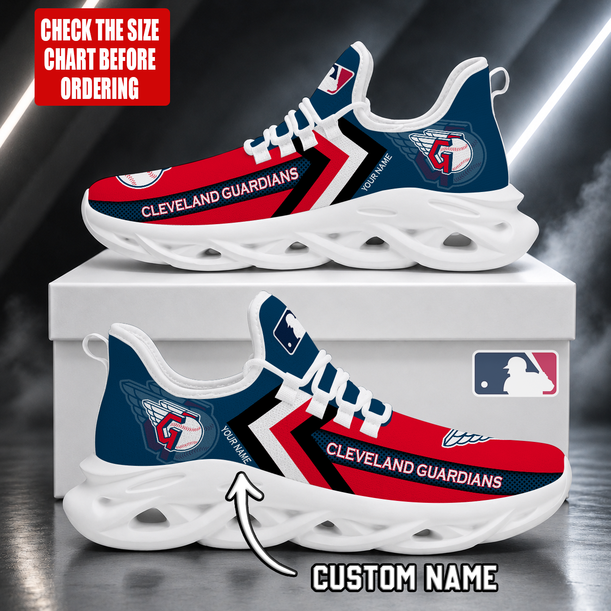 Limited Edition – Customized MLB Cleveland Guardians Max Soul Shoes - Image 2