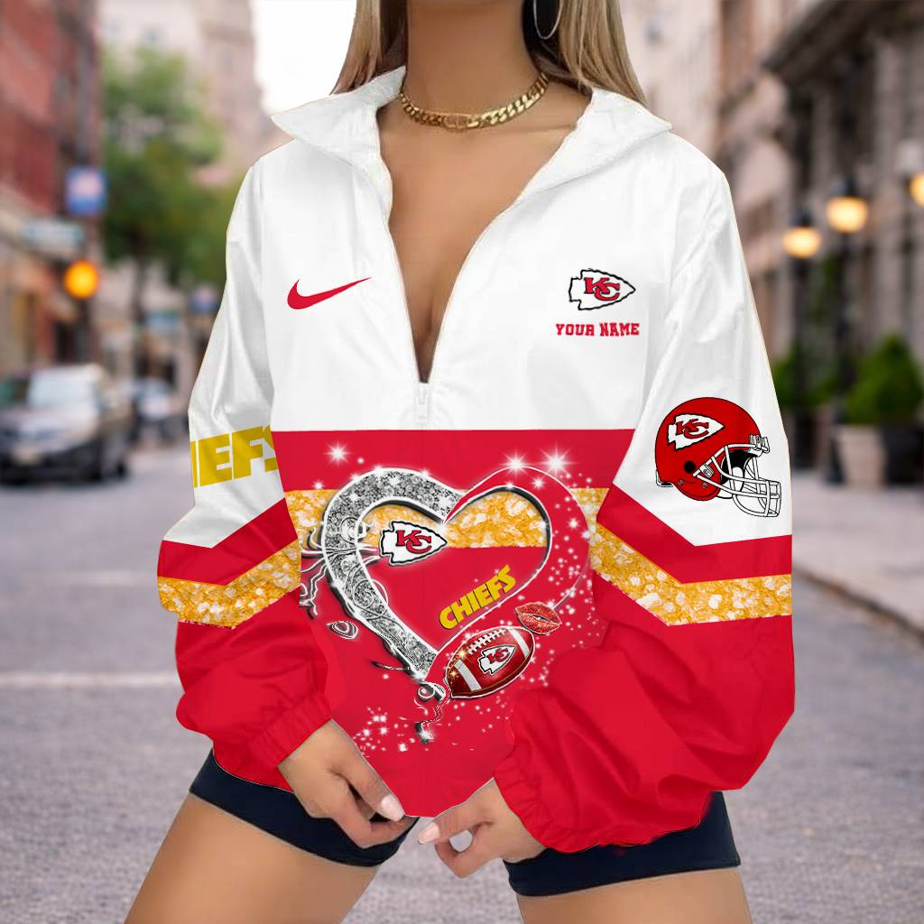 Limited Edition – Customized NFL Kansas City Chiefs V-Neck Zipper Sweatshirt Jacket