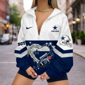 Limited Edition – Customized NFL Dallas Cowboys V-Neck Zipper Sweatshirt Jacket
