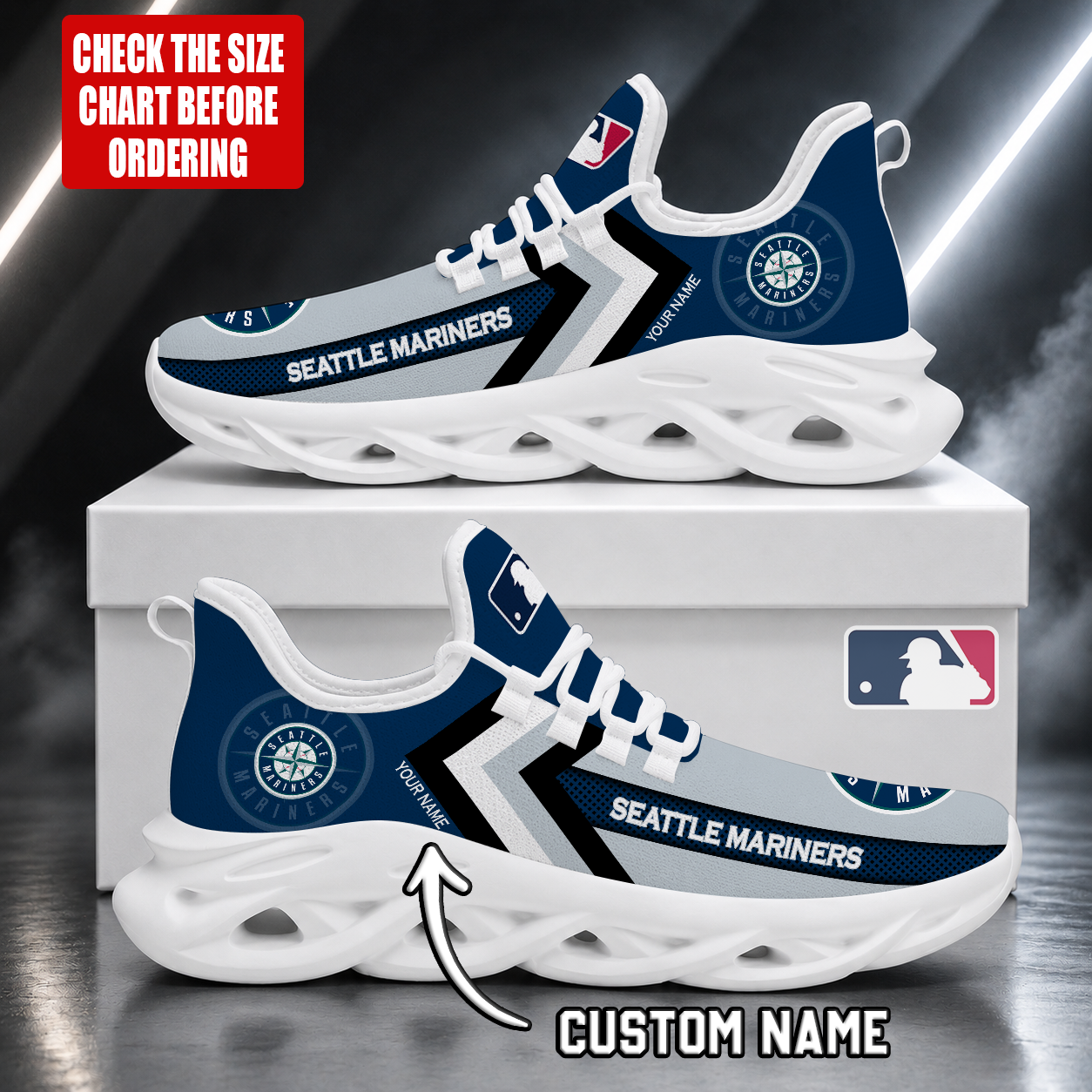 Limited Edition – Customized MLB Seattle Mariners Max Soul Shoes - Image 2
