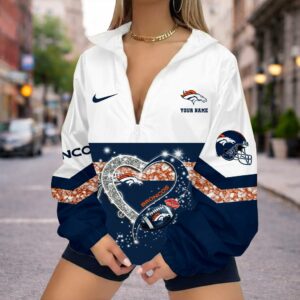 Limited Edition – Customized NFL Denver Broncos V-Neck Zipper Sweatshirt Jacket
