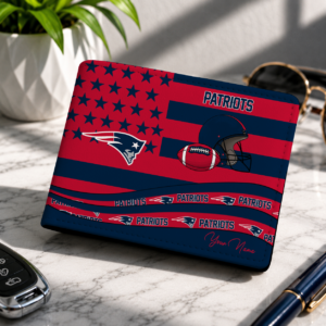Limited Edition – Customized NFL New England Patriots Leather Wallet