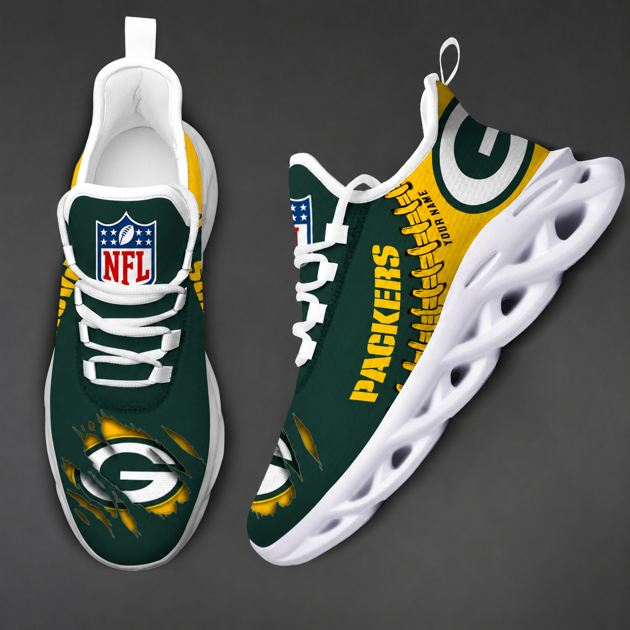 Limited Edition – Customized NFL Green Bay Packers Unisex Max Soul Shoes