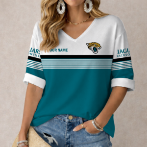 Limited Edition – Customized NFL Jacksonville Jaguars Women’s Heart V-Neck Long Sleeve Shirt