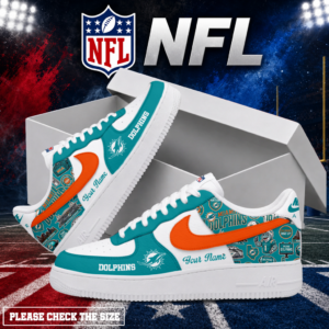 Limited Edition – Customized NFL Miami Dolphins Air Force 1 Shoes