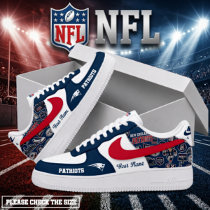 Limited Edition – Customized NFL New England Patriots Air Force 1 Shoes