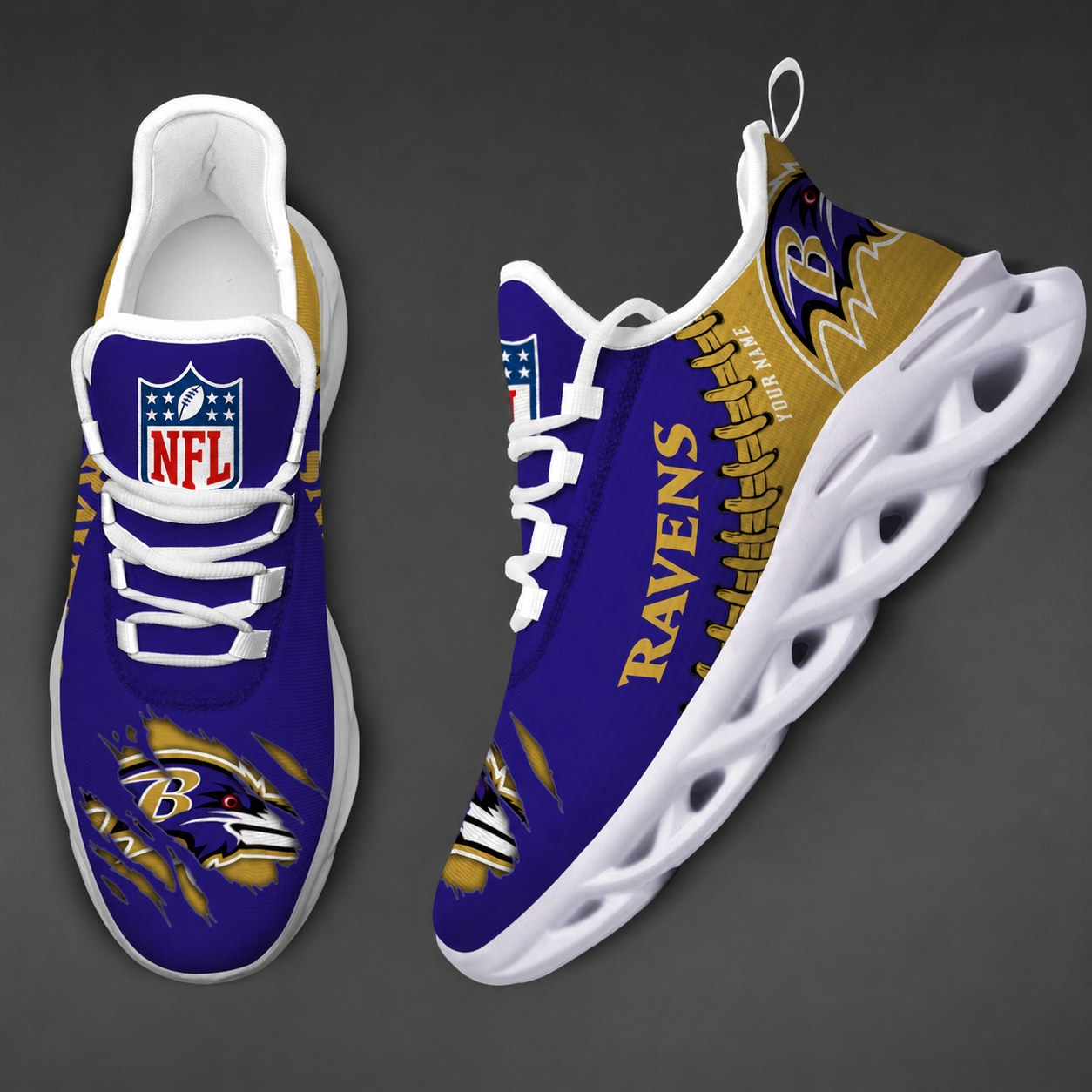 Limited Edition – Customized NFL Baltimore Ravens Unisex Max Soul Shoes