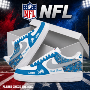 Limited Edition – Customized NFL Detroit Lions Air Force 1 Shoes