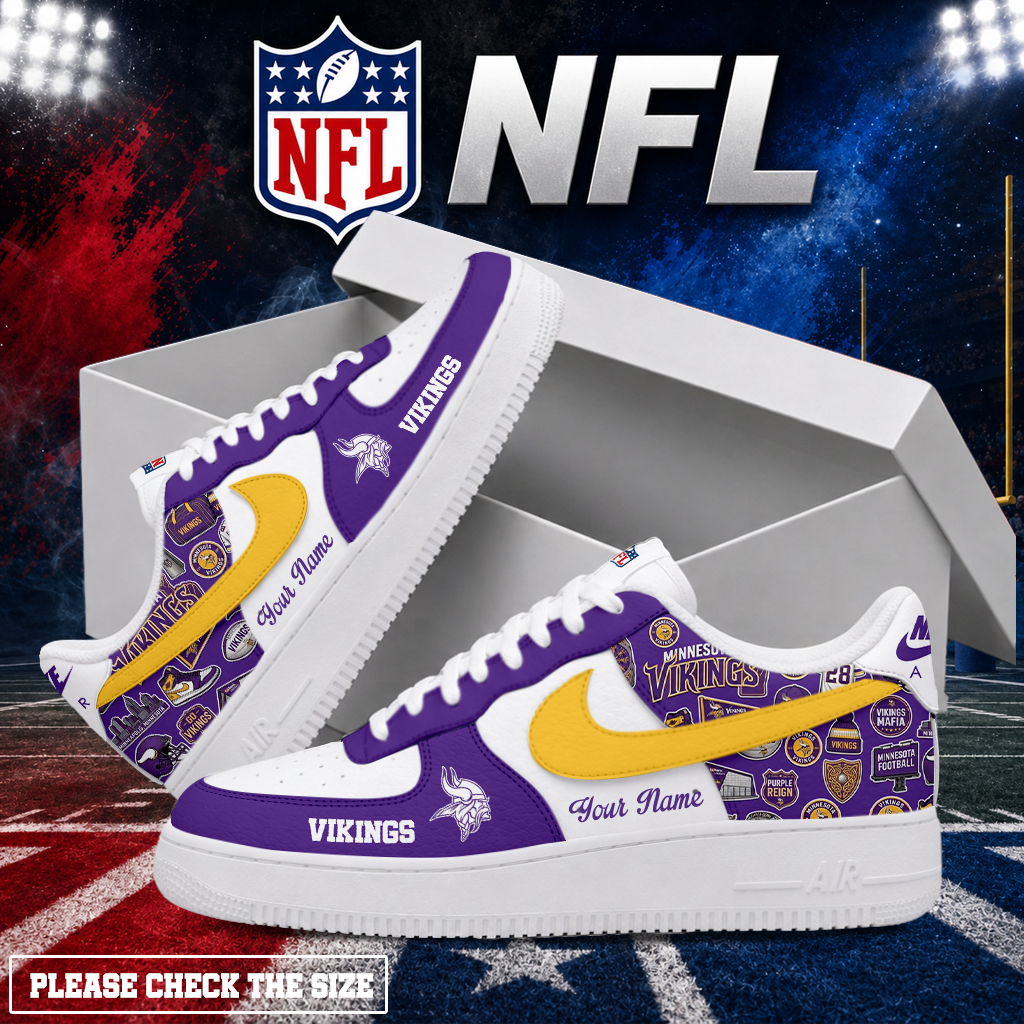 Limited Edition – Customized NFL Minnesota Vikings Air Force 1 Shoes