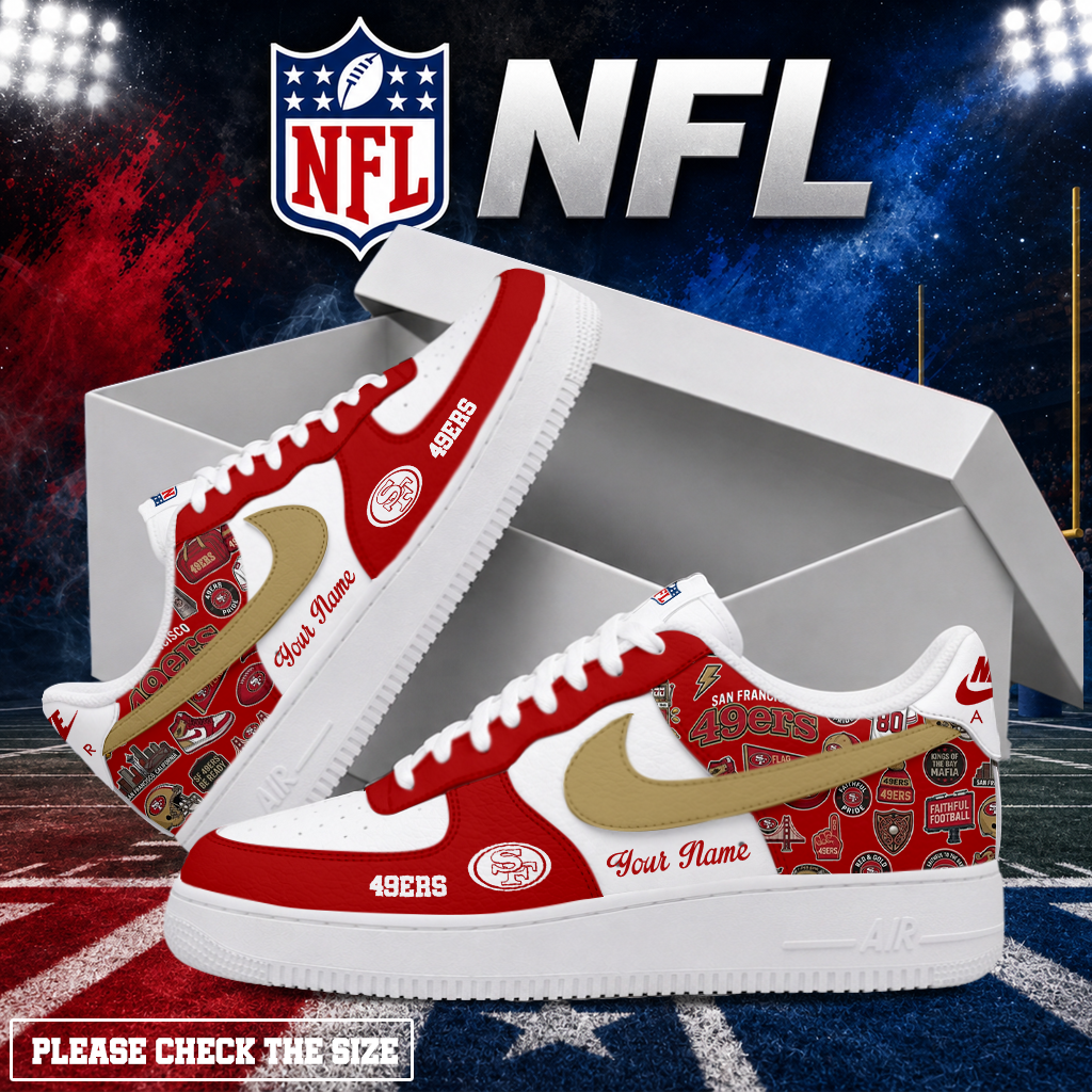 Limited Edition – Customized NFL San Francisco 49Ers Air Force 1 Shoes