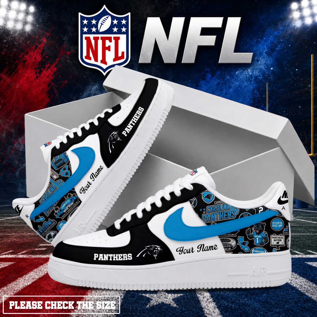 Limited Edition – Customized NFL Carolina Panthers Air Force 1 Shoes