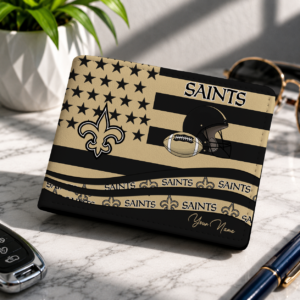 Limited Edition – Customized NFL New Orleans Saints Leather Wallet