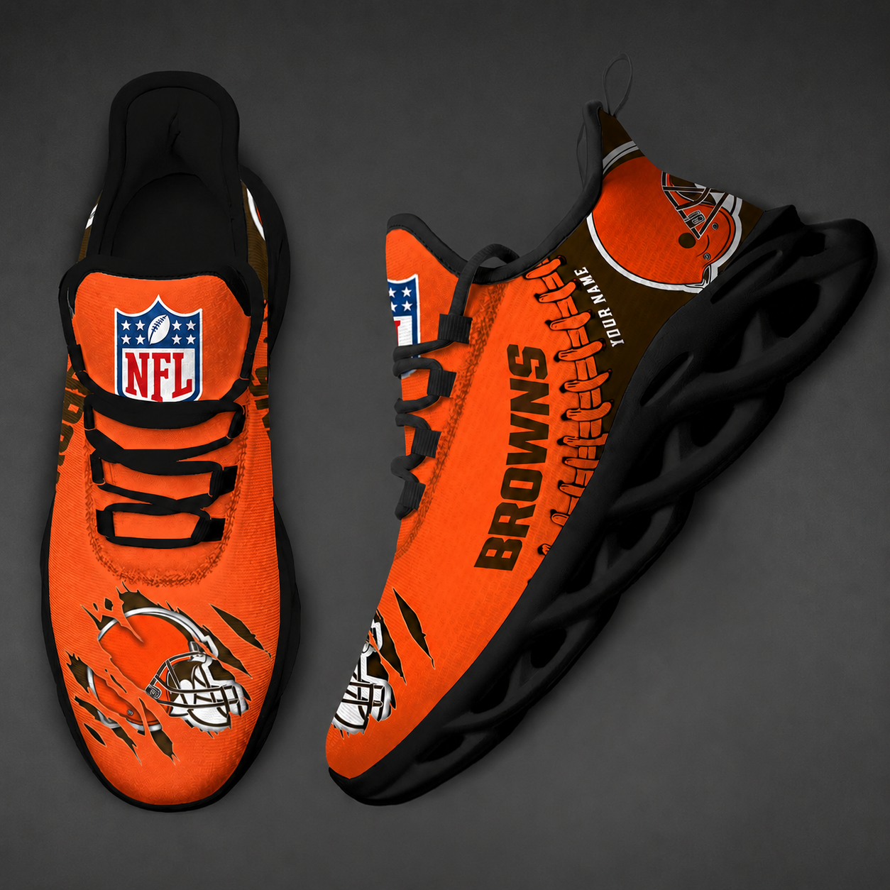 Limited Edition – Customized NFL Cleveland Browns Unisex Max Soul Shoes - Image 2