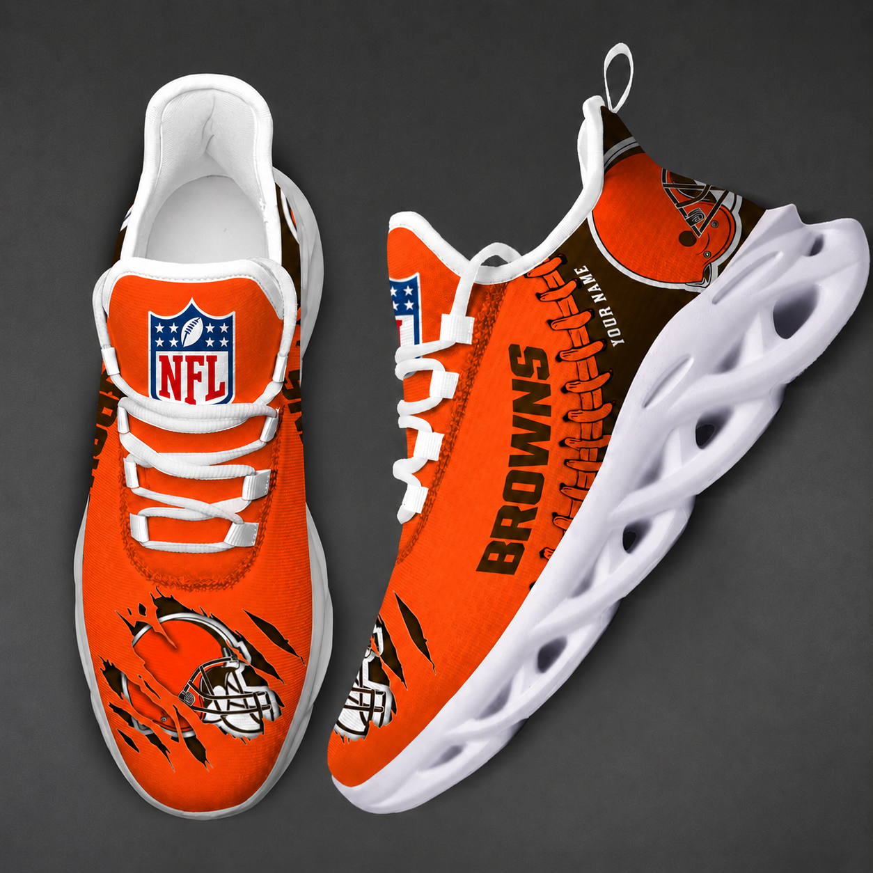 Limited Edition – Customized NFL Cleveland Browns Unisex Max Soul Shoes
