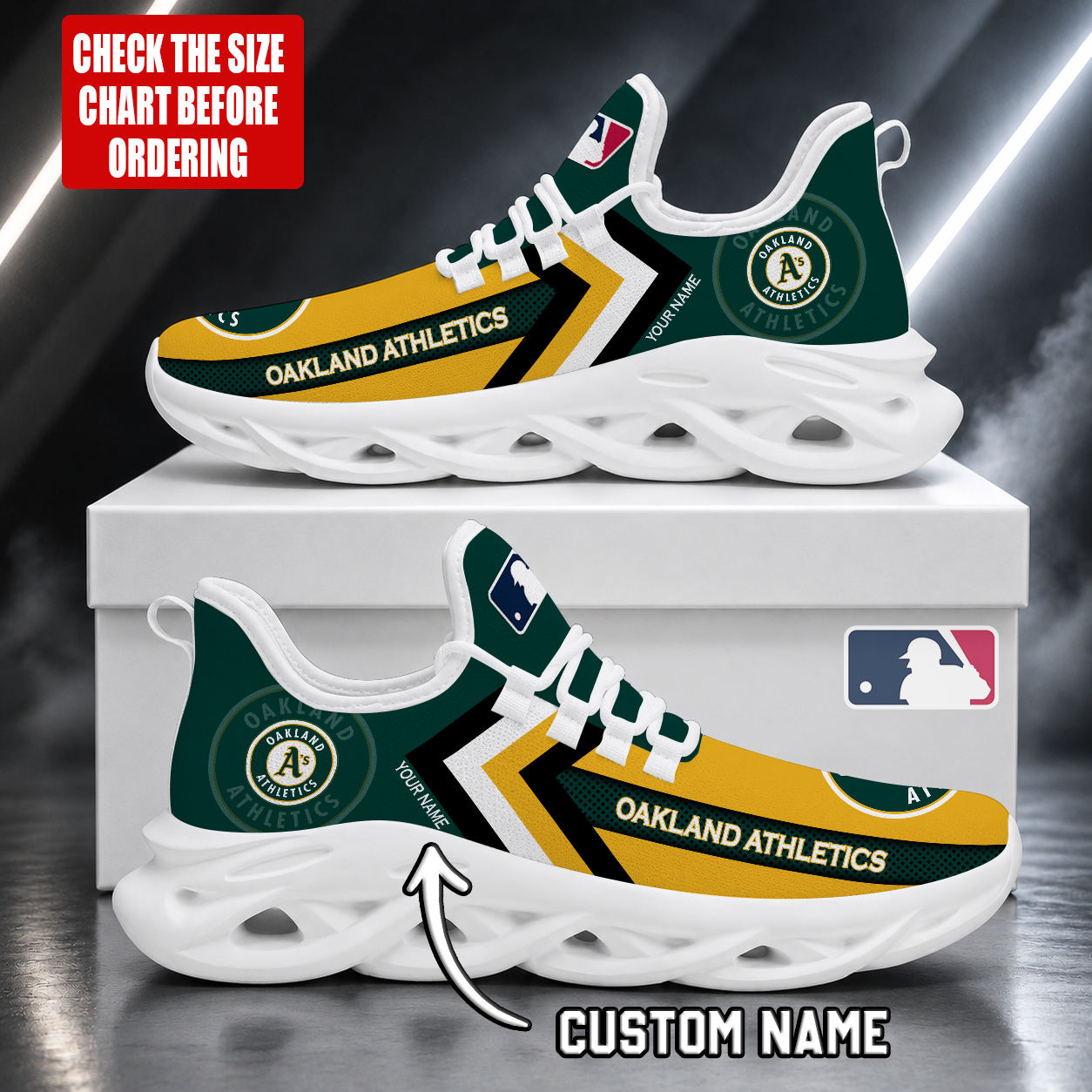 Limited Edition – Customized MLB Oakland Athletics Max Soul Shoes - Image 2