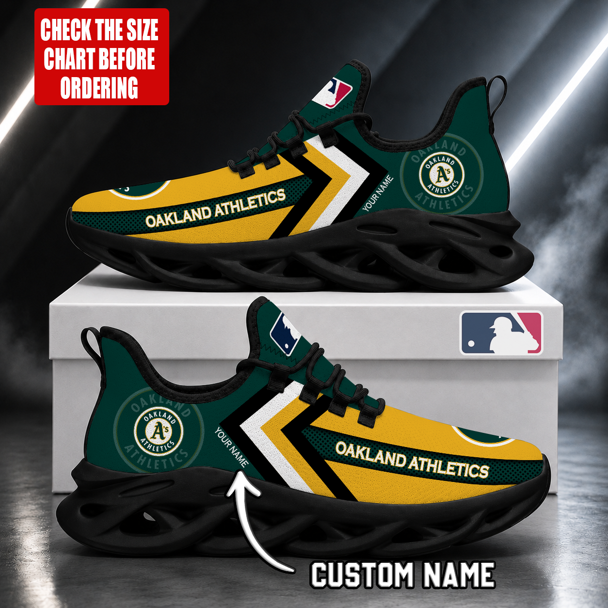 Limited Edition – Customized MLB Oakland Athletics Max Soul Shoes