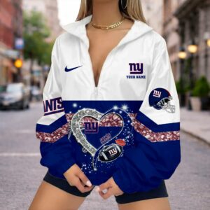 Limited Edition – Customized NFL New York Giants V-Neck Zipper Sweatshirt Jacket