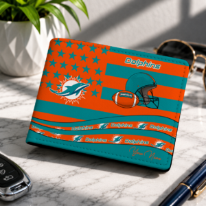 Limited Edition – Customized NFL Miami Dolphins Leather Wallet