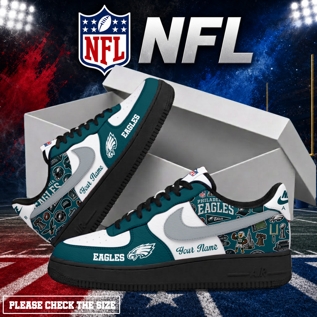 Limited Edition – Customized NFL Philadelphia Eagles Air Force 1 Shoes - Image 2