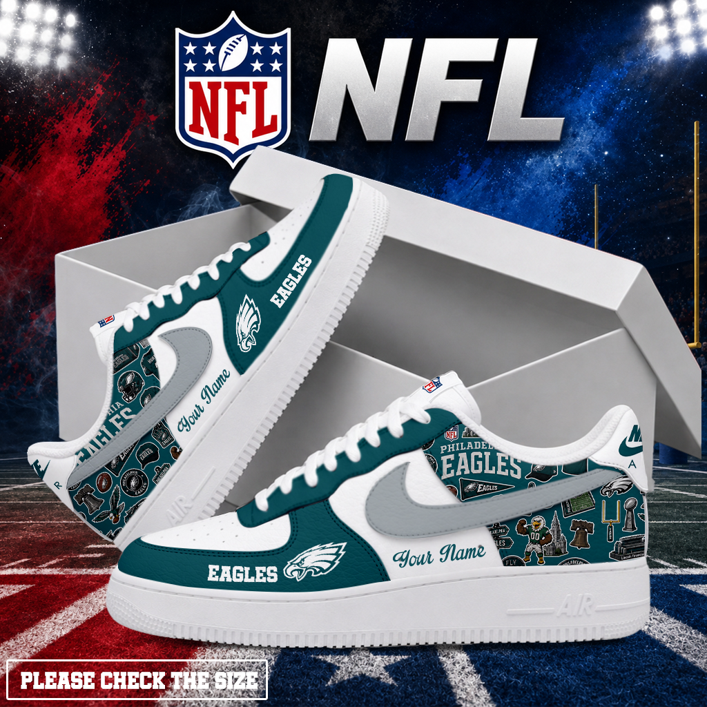 Limited Edition – Customized NFL Philadelphia Eagles Air Force 1 Shoes