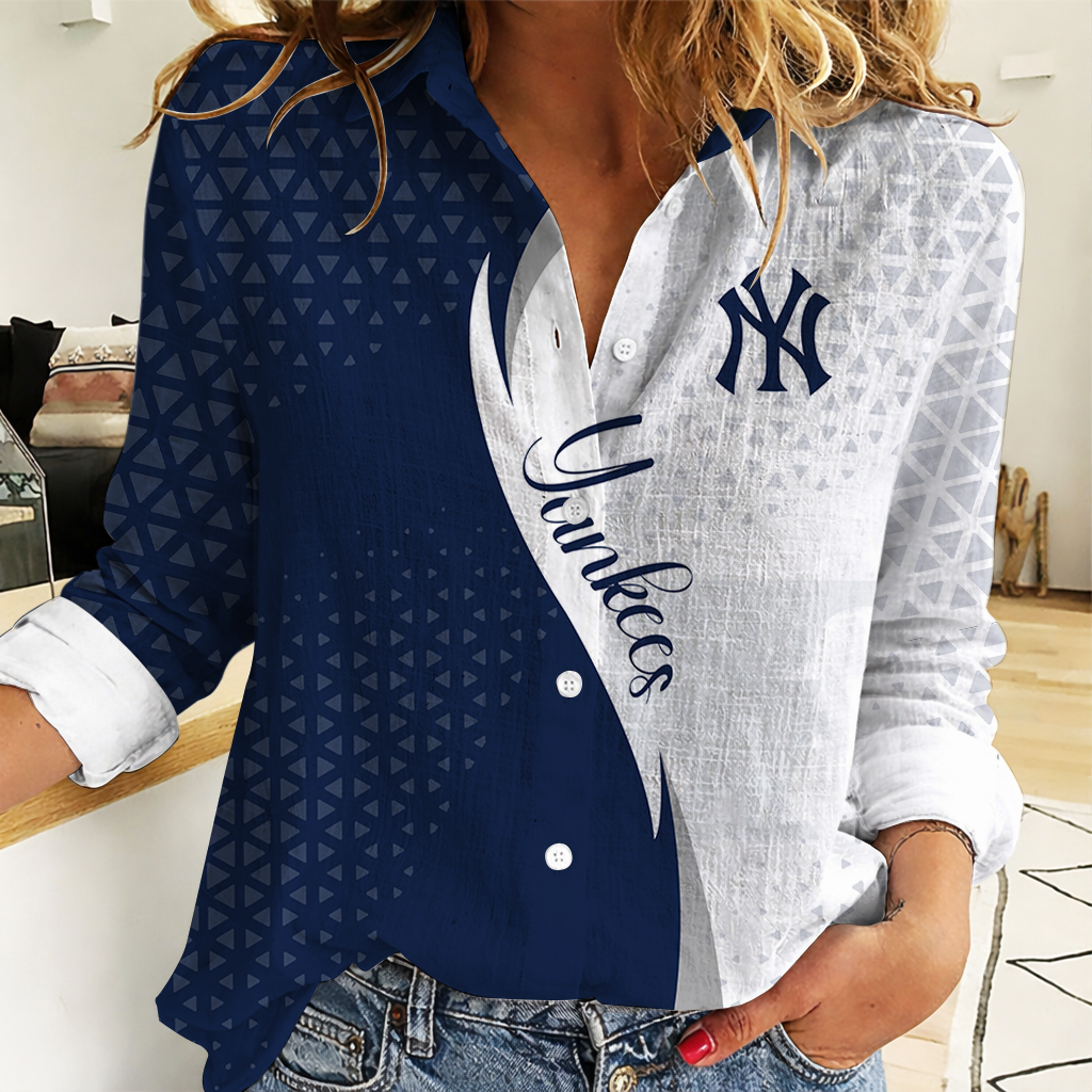 Limited Edition – Customized MLB New York Yankees Women Casual Shirt