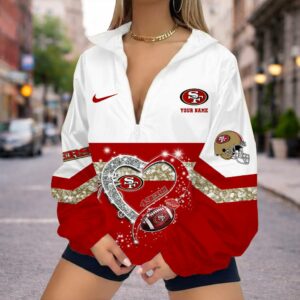 Limited Edition – Customized NFL San Francisco 49Ers V-Neck Zipper Sweatshirt Jacket