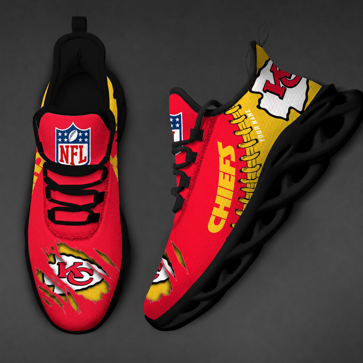 Limited Edition – Customized NFL Kansas City Chiefs Unisex Max Soul Shoes - Image 2