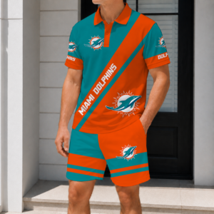 Limited Edition – Customized NFL Miami Dolphins Polo Shirt & Short Pants Set