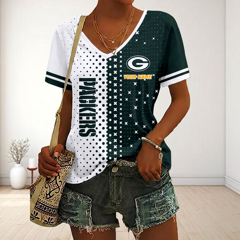 Limited Edition – Customized NFL Green Bay Packers V-Neck Female Shirt