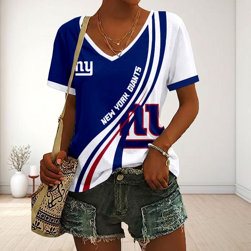 Limited Edition – Customized NFL New York Giants V-Neck Female Shirt