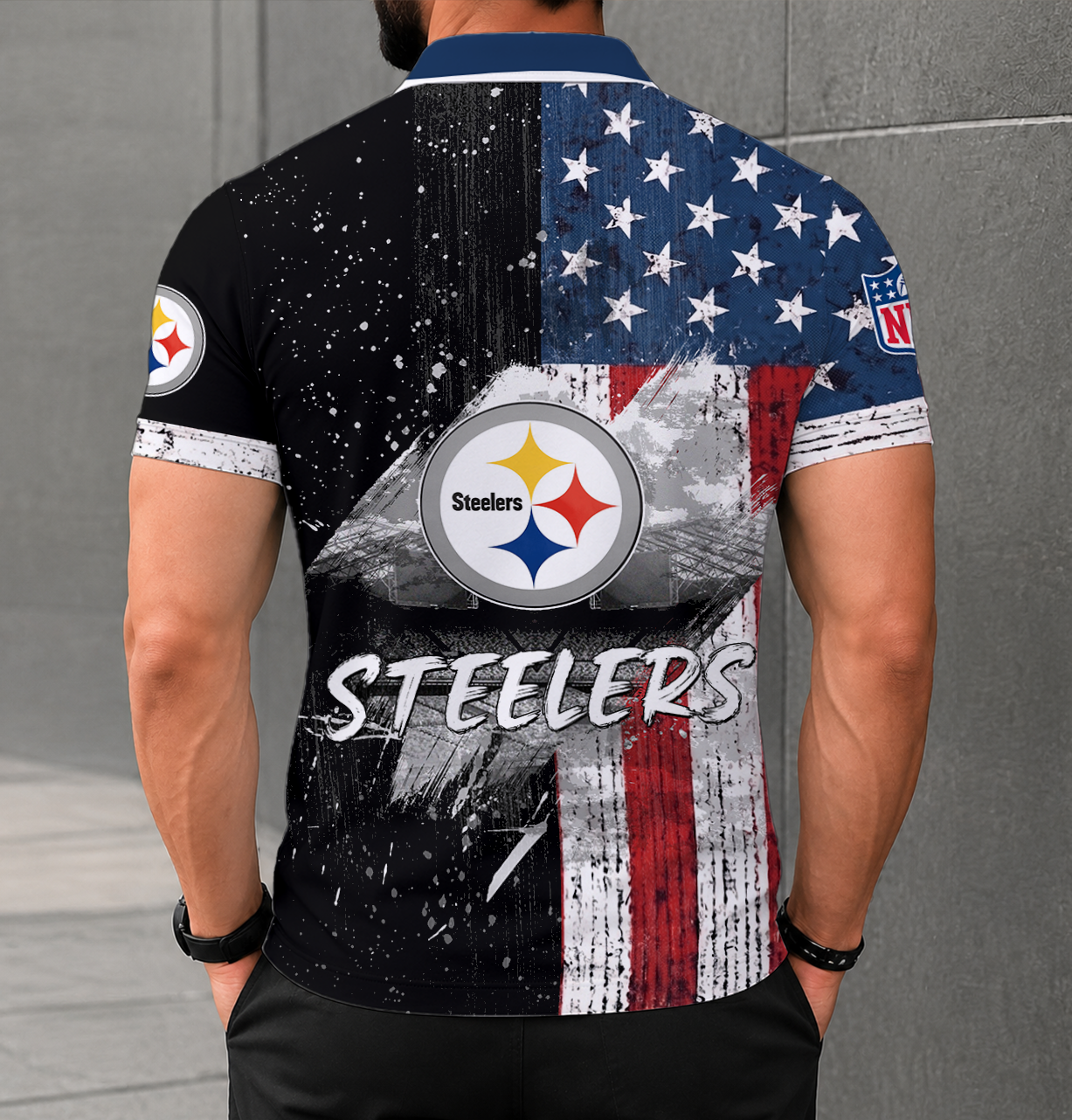 Limited Edition – Customized NFL Pittsburgh Steelers Polo Shirt - Image 2